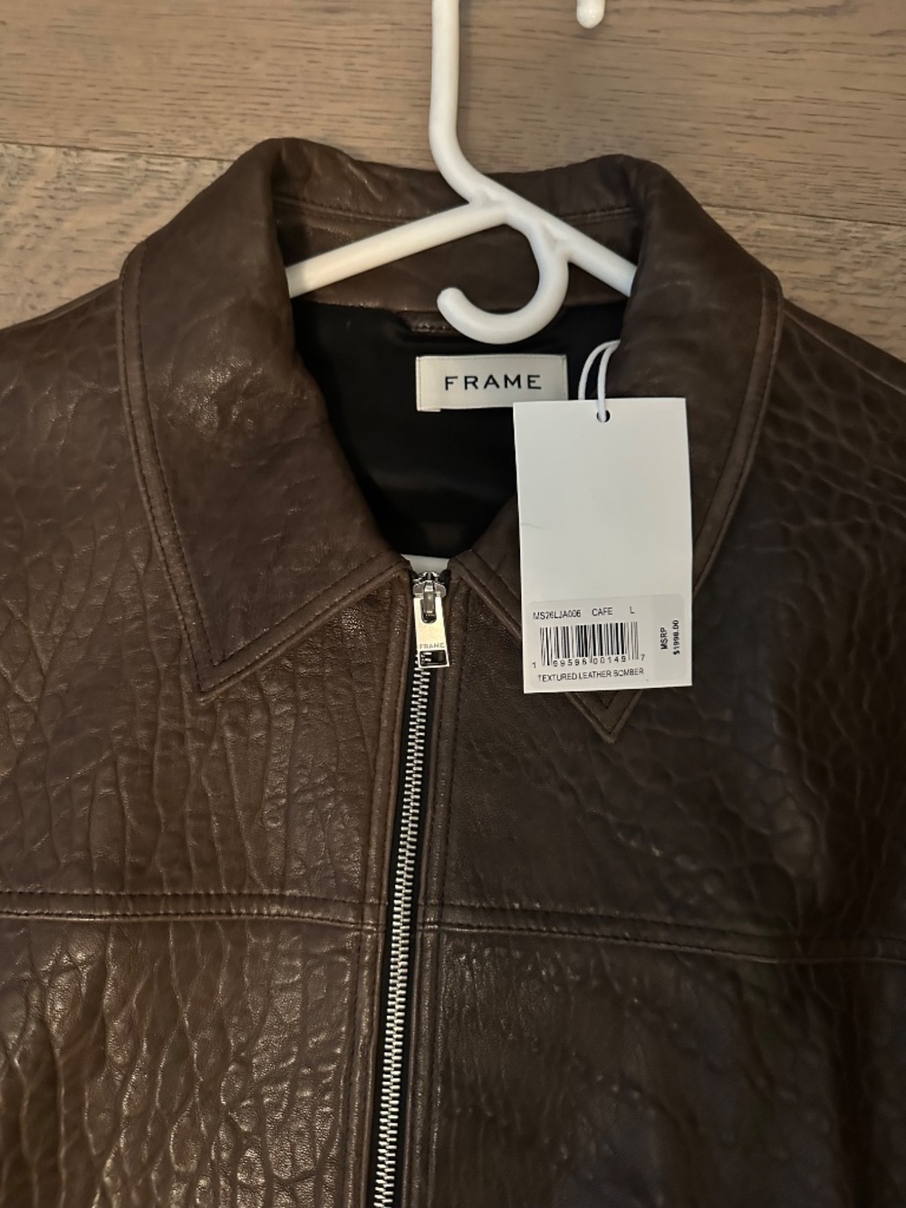 FRAME Men’s Textured Leather Bomber - Picture 7 of 11